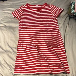 Old Navy Red and White Striped t shirt Dress